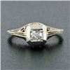 Image 2 : Antique Edwardian 14K TT Gold 0.15 ctw Old Mine Diamond Filigree Engagement Ring