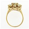 Image 8 : Estate Solid 14K Yellow Gold Round Cabochon Prong Set Opal Cluster Flower Ring