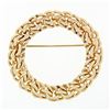 Vintage Tiffany & Co. 14k Yellow Gold Multi Chain Link Circle Wreath Brooch Pin