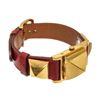 Image 2 : Hermes Red gold-Plated and Leather Medor Quartz 23mm Watch