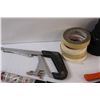 Image 4 : Tool Lot: Rubber Mallet, Paint Roller Washer Tool, Saw, Tape, Electrical Wire Cutters