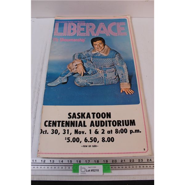 Liberace in Saskatoon Sask. Poster - 22" x 13"