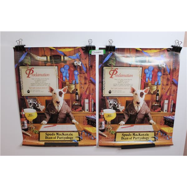 (4) Bud Light Spuds Dog Posters - 18" x 24"