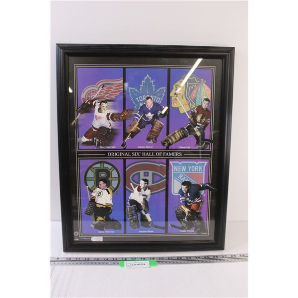 Original Six Hockey Hall of Famers in Frame - 22" x 18"