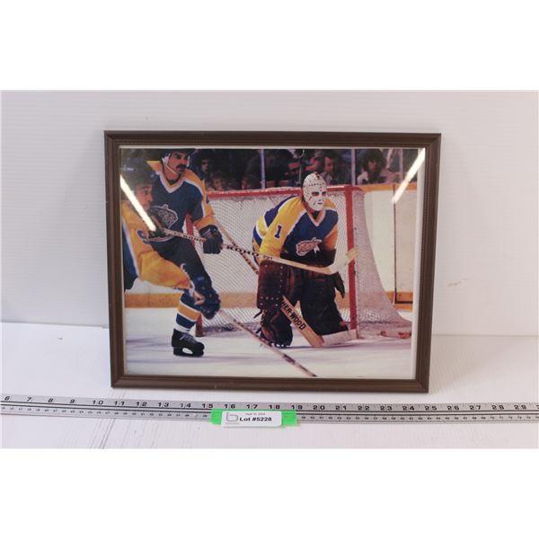 Mario Lessard Hockey Picture in Frame - 15" x 12"
