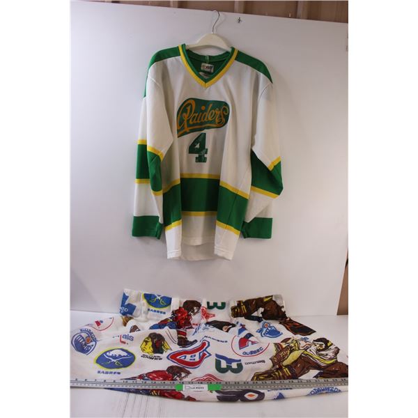 Raiders Hockey Jersey (Men's Small) & NHL Hockey Curtain - 24" x 28"