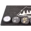 Image 2 : Small Rug, (7) Hockey Pucks & Stanley Cup PEZ Dispenser