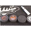 Image 3 : Small Rug, (7) Hockey Pucks & Stanley Cup PEZ Dispenser