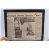 Image 2 : Lacroque & Gretzky Newspaper Clipping, Vintage Cup, Assorted Hockey Equipment