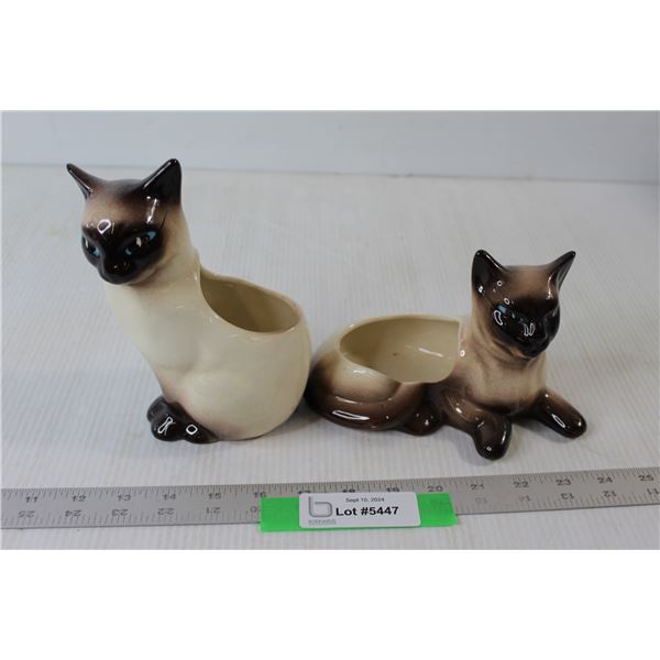 (2) Cat Planters