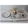 Image 1 : (3) Decorative Plates (Blue Boy and Pink Lady), (3) Small Decorative Plates, Ash Tray, (2) Shot Wine