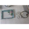 Image 3 : (3) Decorative Plates (Blue Boy and Pink Lady), (3) Small Decorative Plates, Ash Tray, (2) Shot Wine