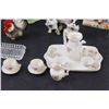 Image 2 : (14) Miniature Figurine Sets: Birds, Tea Set, Salt & Pepper Shakers, Misc.