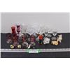 Image 1 : (14) Assorted Liqueur Glasses, (8) Miniature Figurines, Glass Bell