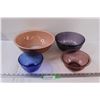 Image 1 : (4) Pyrex Colored Glass Mixing Bowls