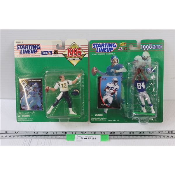 (2) Starting Lineup 1995 Stan Humphries & 1998 Joey Galloway Football Figurine in Box