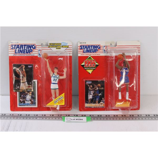 (2) Starting Lineup 1993 Leattner & 1995 Starks Basketball Figurine in Box