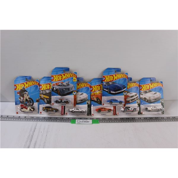 (8) Hot Wheels (NIB): Camaro, Firebird, Audi, Misc.