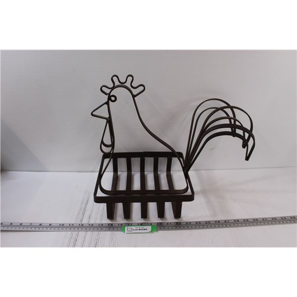 Metal Rooster Decor - 16" x 14" x 10"
