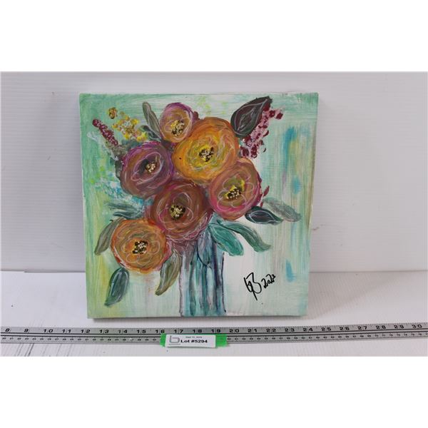 Flower Bouquet Painting on Canvas - 12" x 12"