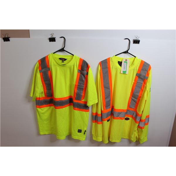 (2) Work Safety High Vis Shirts (Size XL)