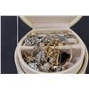 Image 2 : Cloth Jewelry Box w/ Contents - 4" Tall x 5" Wide