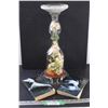 Glass Floral Ashtray - 19" Tall (Crack as pictured) & Fifty Shades of Grey Books 1 & 2
