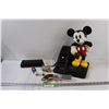 Image 1 : (2) Mini Hockey Mugs, Avon Revolver Cologne, Mickey Mouse Phone (No Hand Held), (2) Purses, Dump Tru