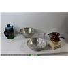 Image 1 : (3) Strainers, Tea/Coffee Pot, Measuring Watering Can, Ceramic Pot/Vase