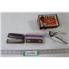 (3) Harmonicas, Vintage Frany Hair Trimmer in Original Box