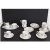 Image 1 : Royal Albert Petit Point Bone China - Cream and Sugar Set w/ Tray, (1) Small Tea Cup w/ Saucer,