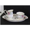 Image 2 : Royal Albert Petit Point Bone China - Cream and Sugar Set w/ Tray, (1) Small Tea Cup w/ Saucer,