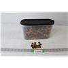 Image 1 : Assorted Canadian Pennies in a Plastic Container