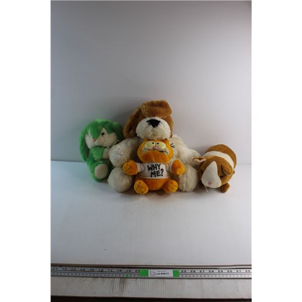 (4) Huggable Fur Plush Babies - Some Damage