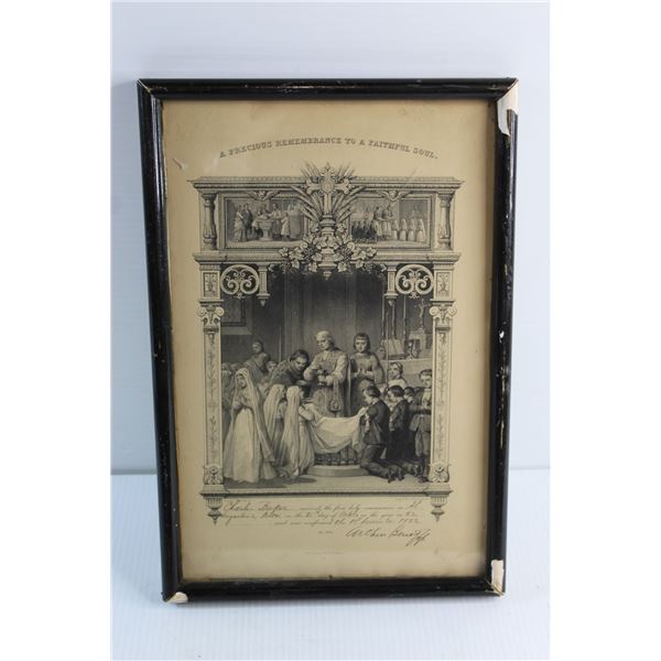 Framed Picture - A Precious Remembrance to a Faithful Soul 14'' x 9''