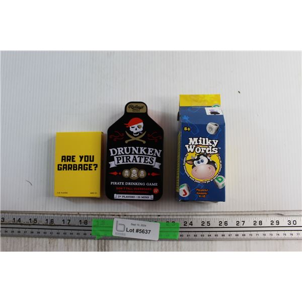 Pirate Drinking Cards, Milky Words and Are You Garbage Games
