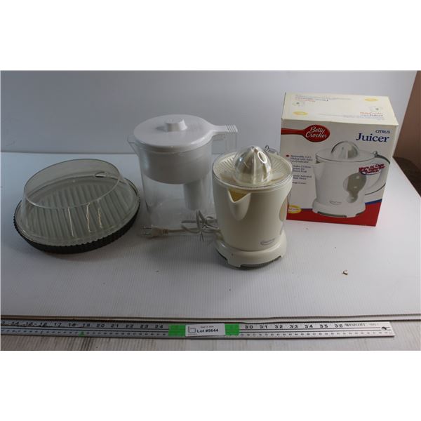 Betty Crocker Citrus Juicer - Untested, Brita Filter Drink Dispenser and Plastic Container