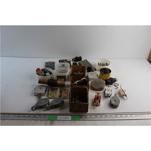 Assorted Hardware - Nuts, Bolts, Hinges and Screws