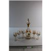 Image 1 : Liquor Decanter and (5) Glasses - Chipped