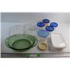 Image 1 : (3) Glass Lids, Casserole Dish, (4) Ziploc and Assorted Containers