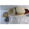 Image 2 : (3) Assorted Tupperware and Rubbermaid Containers, (2) Glass Bowls, (4) Quiche Dishes and Assorted I