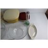Image 3 : (3) Assorted Tupperware and Rubbermaid Containers, (2) Glass Bowls, (4) Quiche Dishes and Assorted I