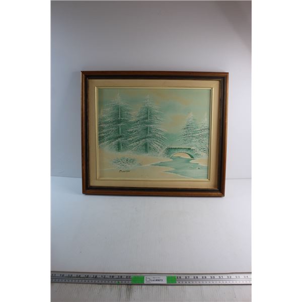 Framed Painting - Winter Forest 25'' x 22''