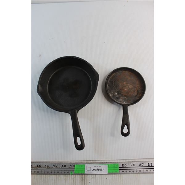 (2) Cast Iron Frying Pans 7'' & 5''