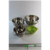 Image 1 : (3) Assorted Metal Strainers 11'' and Plastic Small Strainer 6''