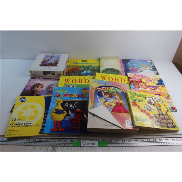 (10+) Assorted Kids Books - Flik the Inventor, Cinderella & Frozen and 750 pc Puzzle