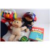 Image 2 : Elmo Toy, Neck Pillow, John Deere Tractor Toy, Cabbage Patch Doll, Pop It and Assorted Toys