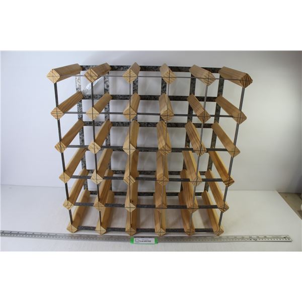 Metal & Wood Wine Rack (20.5" x 20.5")