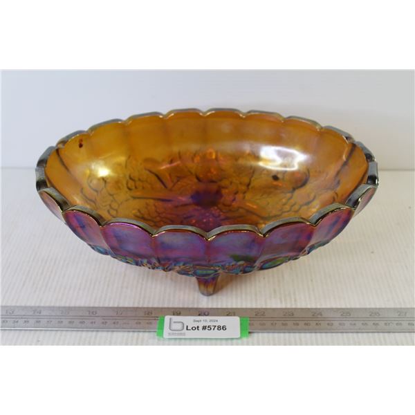 Carnaval Glass Oval Footed Amber Dish (12" x 8.5")