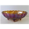 Image 2 : Carnaval Glass Oval Footed Amber Dish (12" x 8.5")
